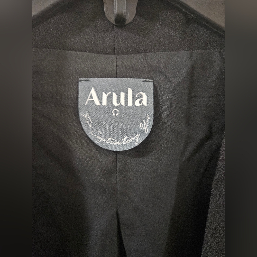 Beautiful Arula Black Satin Blazer Plus Size C - Picture 3 of 6